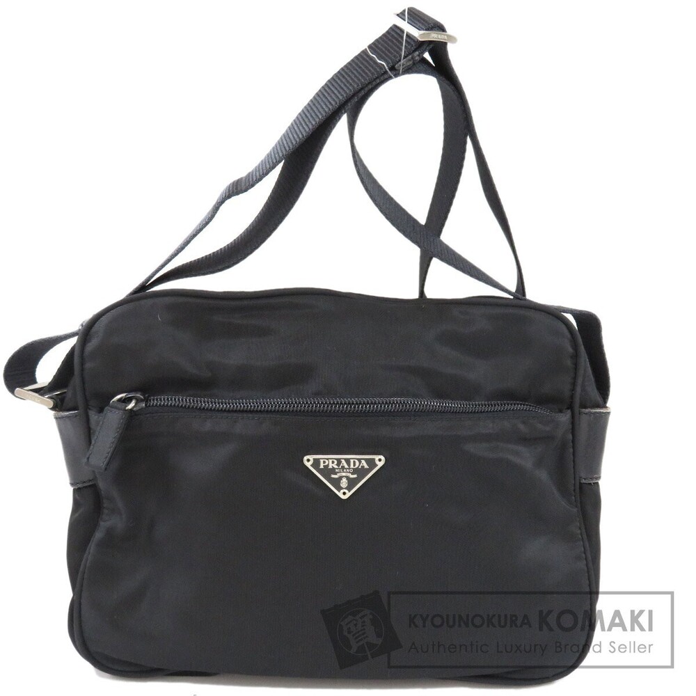 Prada camera bag adjustable strap signature logo plaque Black